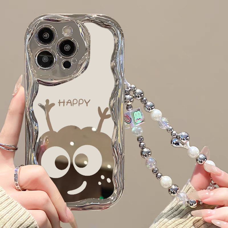 可爱煤球表情适用于oppo reno8手机壳r17少女高颜值opop a58x日韩搞怪findx6电镀硅胶realme真我11pro+保护套