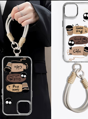 新款煤球适用于红米Note94G斜跨手机壳Note95G日韩透明壳Note9T国际版卡通可爱少女硅胶时尚男女个性全包情