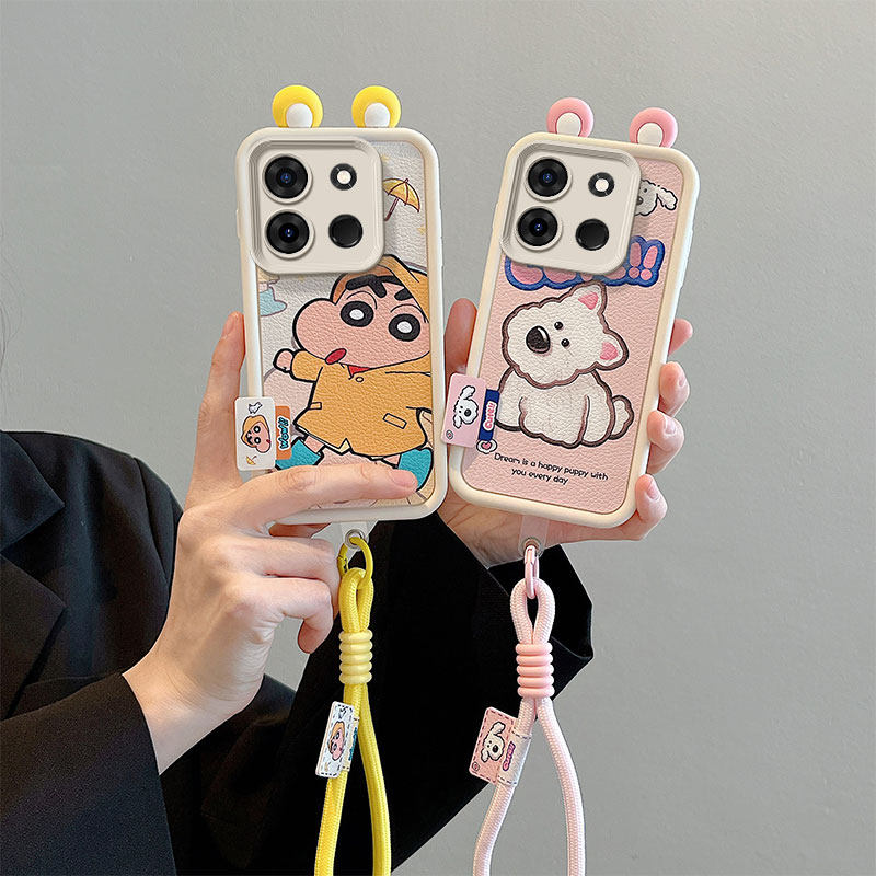 适用传音Tecno pop7pro手机壳时尚潮女款pop7 pro硅胶少女小羊皮保护套ins动漫图案立体趣味外壳
