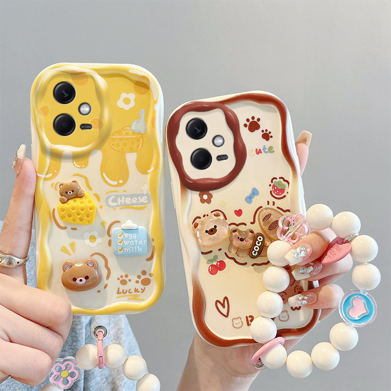 适用红米Note12 5g国际版手机壳卡通redmi note12pro+保护套ins风日韩可爱女生nite12硅胶立体n0te12por+手链