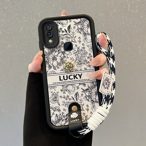 适用vivoZ1青春版手机壳Z1小羊皮Z3x可爱v1730DA潮流V1730GA创意V173oGA山茶花vo y85保护套手绳磨砂学生女潮