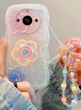 适用realme11Pro+手机壳时尚学生oppo真我11pro保护套ins风简约relame 11日韩可爱潮女raelme11por手链realmi
