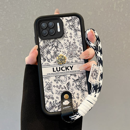 适用oppoReno4f手机壳4lite潮流Rneo4llte可爱ren04lite小羊皮0ppoReon4f山茶花创意磨砂学生女手绳保护套潮