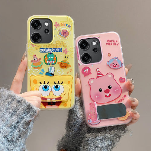 卡通可爱适用oppoReno14f 5G手机壳Reon14f支架ronel4f潮少女欧珀ren014f保护套5G防摔镜子果冻壳小清新ins潮