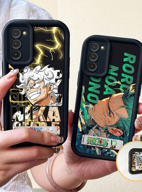 适用于三星S20fe手机壳个性全包边galaxy s24fe保护套新款卡通s21fe尼卡路飞samsung s23fe时尚学生s2ofe支架