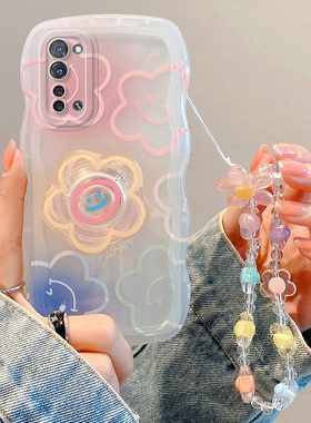 适用OPPO Reno3手机壳潮女可爱opop reno3pro保护套ins风小清新reni3日韩手链支架0ppo reno3元气版软壳新潮