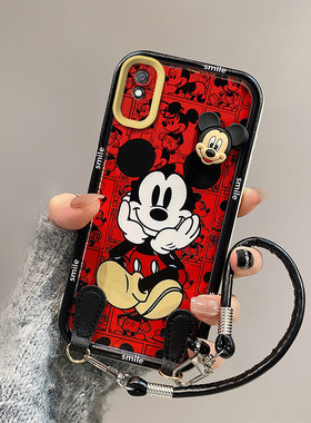 米奇库洛米适用红米9印度版手机壳9i/9a/9cnfc学生9c全包边M2006C3LC潮少女立体可爱日韩一体手绳保护套硅胶