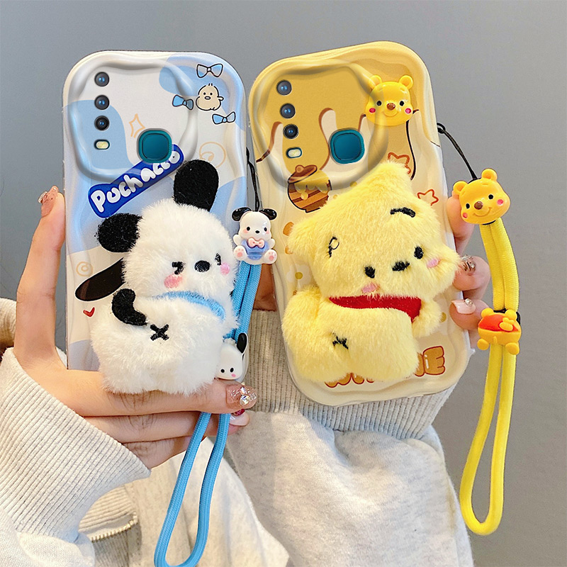 vivoY3硅胶日韩毛绒奶油壳