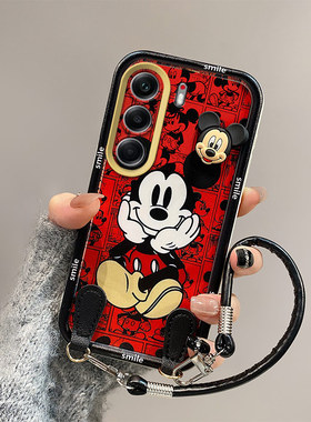 米奇库洛米适用于Tecno Camon40Pro手机壳立体可爱磨砂潮保护套学生潮少女手绳创意软硅胶全包边