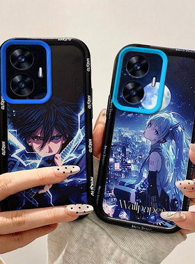 二次元适用realme真我NarzoN53手机壳索隆路飞NarzoN55新款动漫创意全包边防摔硅胶磨砂壳