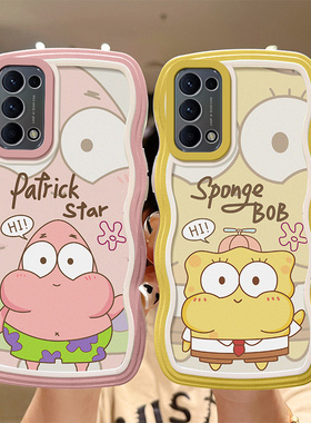 适用于OPPO Reno5pro手机壳卡通时尚潮女PDSM00简约个性PEGM00全包防摔opopreno5保护套ins风波浪0pp0ren05k