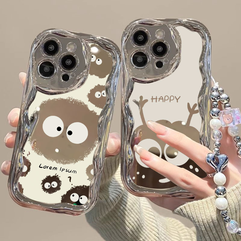 电镀银色小煤球适用红米note14pro手机壳少女可爱nite14个性搞怪redmi note14pro+保护套proplus设计感高颜值