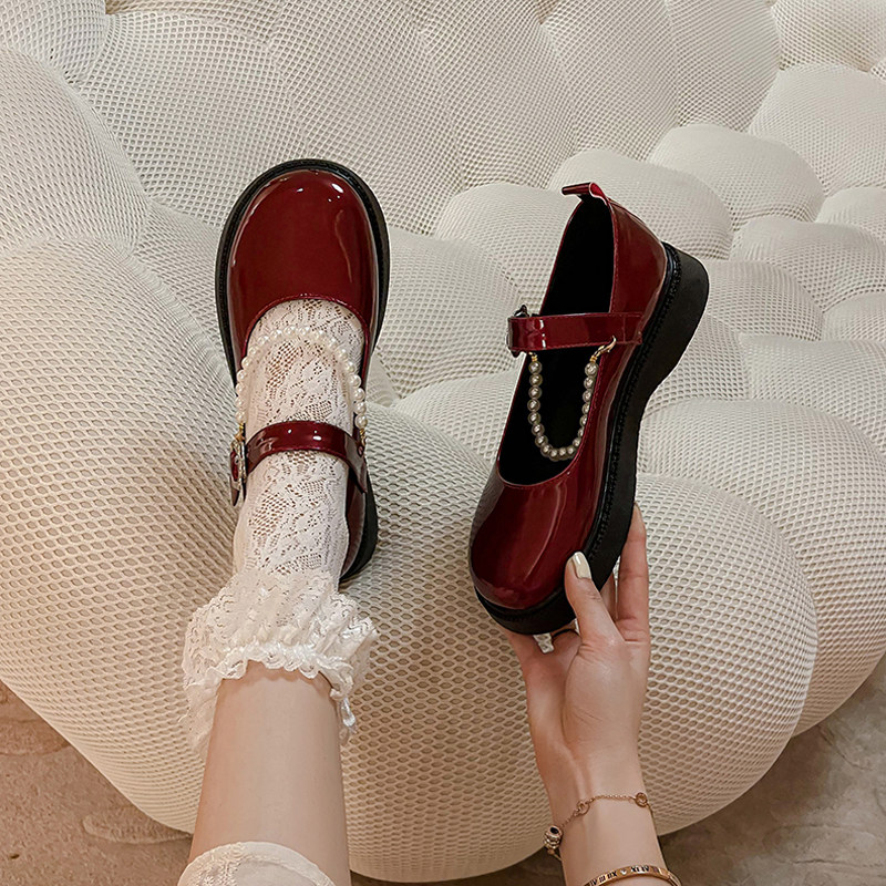 大童春秋公主鞋女孩百搭厚底鞋学生圆头皮鞋儿童日系JK酒红色皮鞋,童鞋/婴儿鞋/亲子鞋,皮鞋,淘宝优惠券,粉丝福利购,淘宝优惠卷