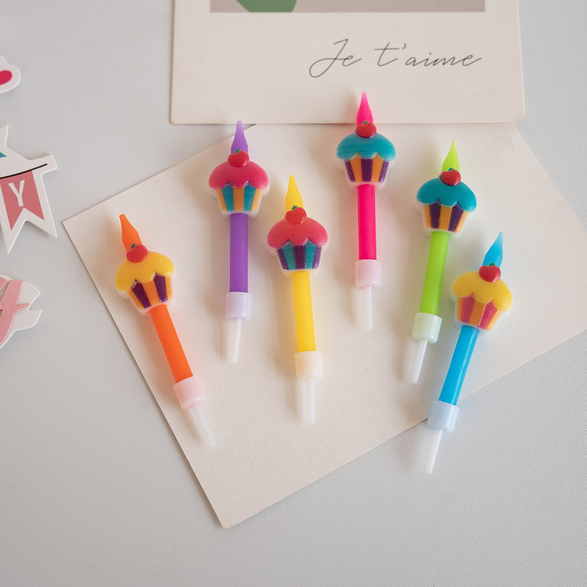 韩式彩色ins风彩色蛋糕造型氛围感周岁可爱生日蜡烛派对插件装饰,节庆用品/礼品,蜡烛,淘宝优惠券,粉丝福利购,淘宝优惠卷