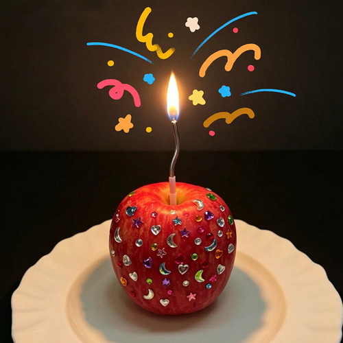 【一个人生日仪式感】水果生日蛋糕装饰diy星星钻石贴纸拍照道具
