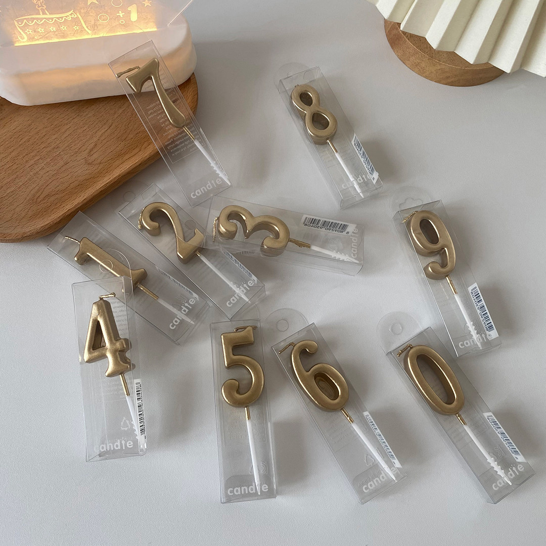 香槟金色数字蜡烛~生日蛋糕装饰氛围感周岁派对甜品台蛋糕插