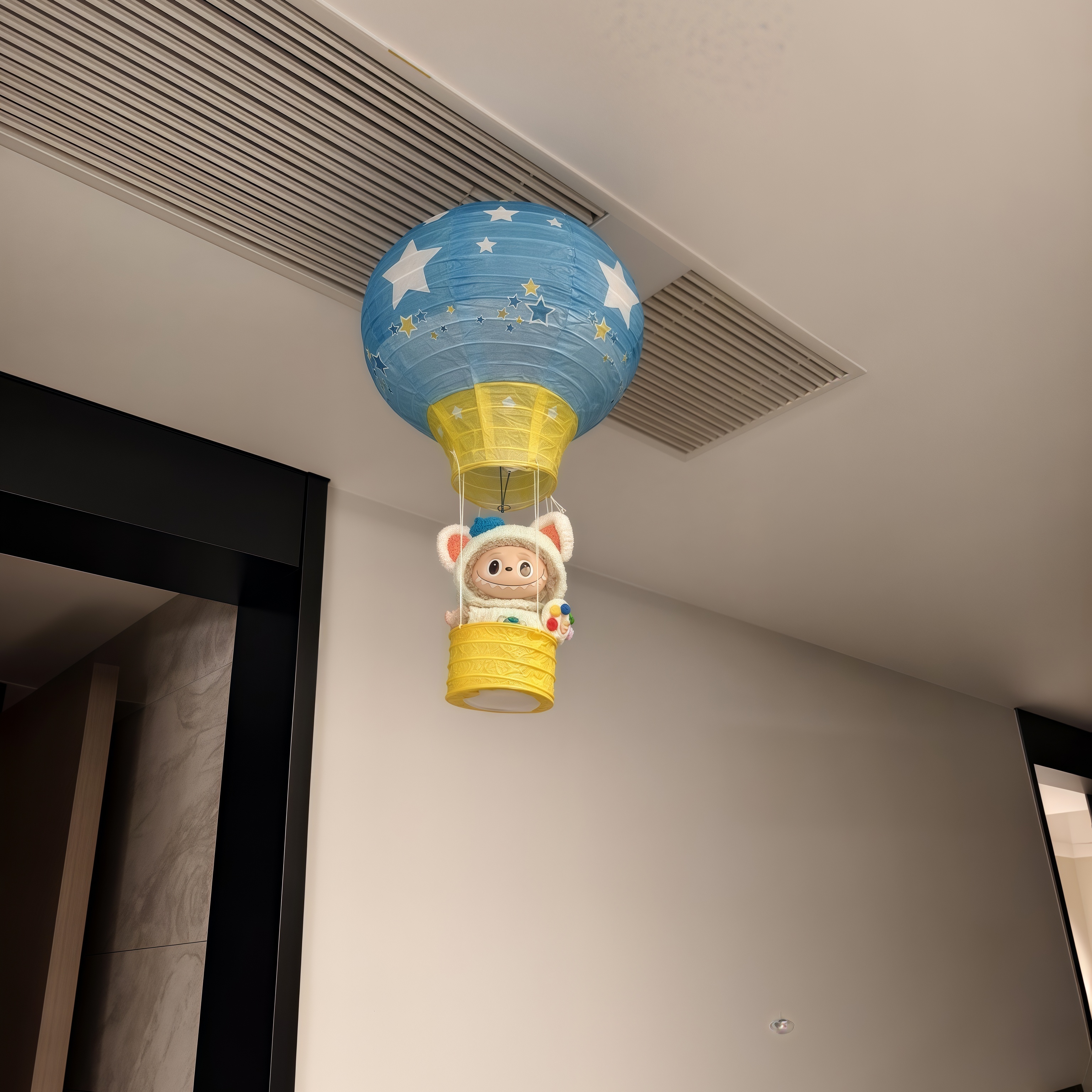 labubu房间墙布置壁饰热气球灯笼