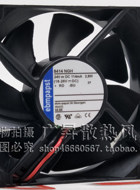 原装德国ebm PAPST TYP8414NGH 8CM 8025 24V 2.8W 正品 散热风扇