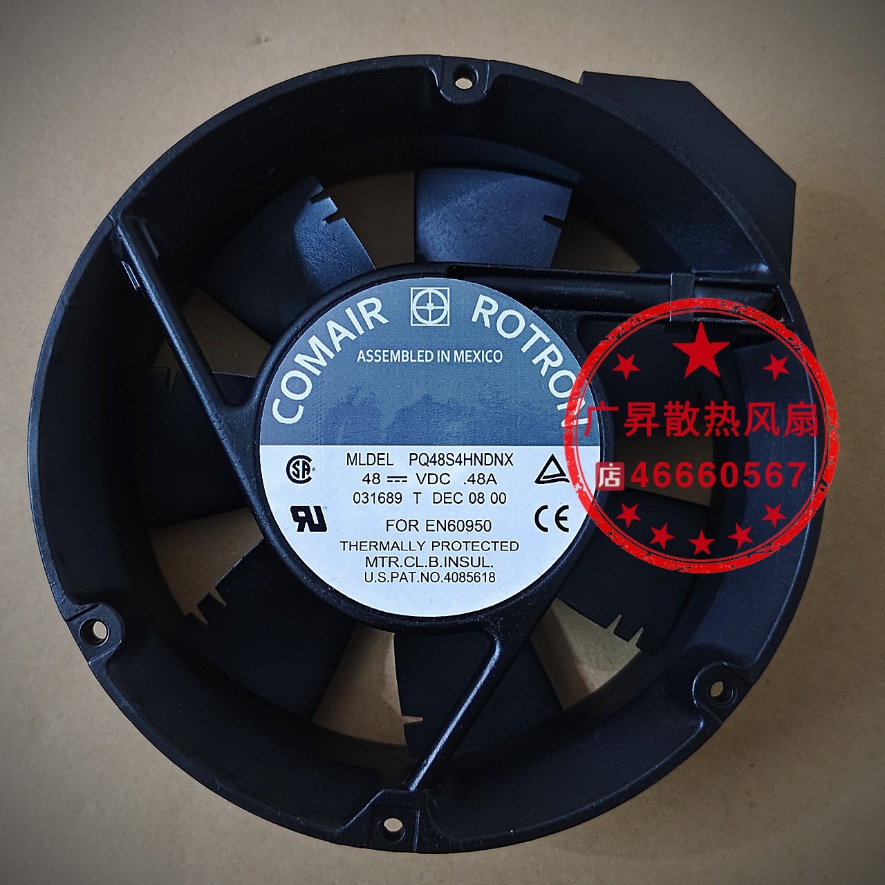 PQ48S4HNDNX DC48V 0.46A 原装COMAIR ROTRON康姆罗顿 金属风扇