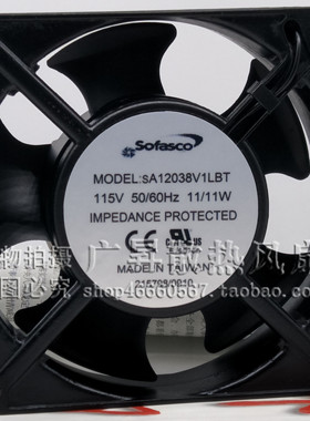 原装Sofasco sA12038V1LBT 12038 115V 11W 12CM机箱交流散热风扇