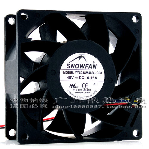 SNOWFAN 48V风扇 YY8038M48B-JC08 8cm变频器散热风扇 80*80*38mm