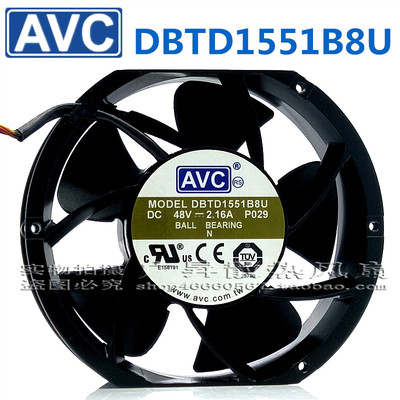 正品 AVC DBTD1551B8U 48V 2.16A 17521 4线暴力铝框滚珠散热风扇