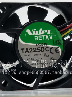 NIDEC 6025 12V 0.22A 6CM TA225DC B35200-35机箱风扇4针PWM调速