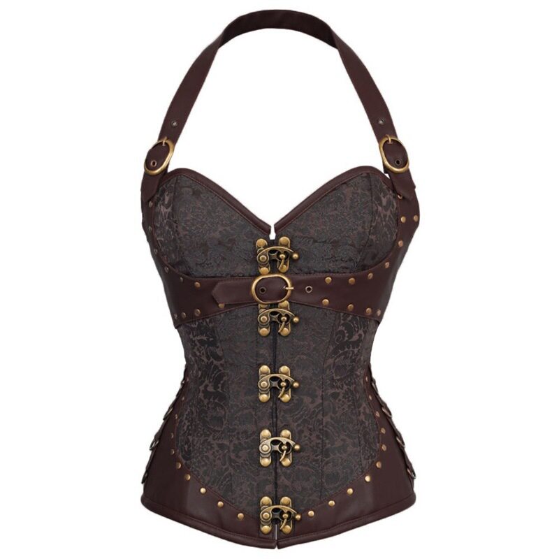 Corset薄款挂脖钢骨宫廷哥特式塑身衣 马甲聚拢托胸性感塑身上衣