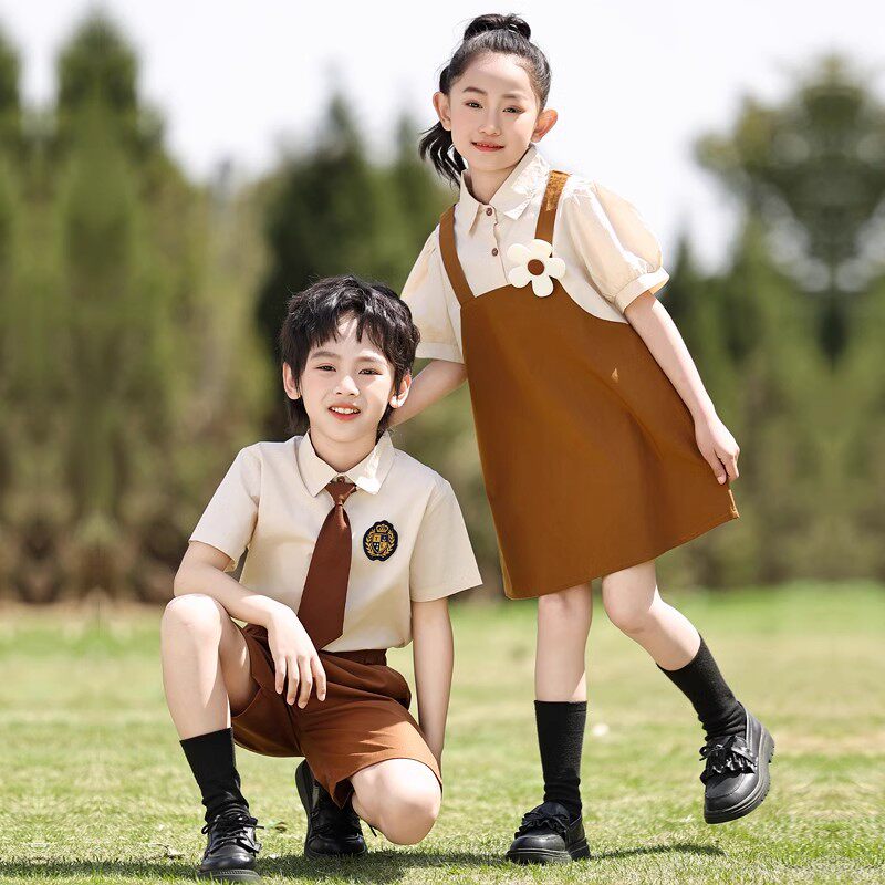 六一儿童节合唱演出服幼儿园毕业照班服背带裙小学生朗诵表演服装