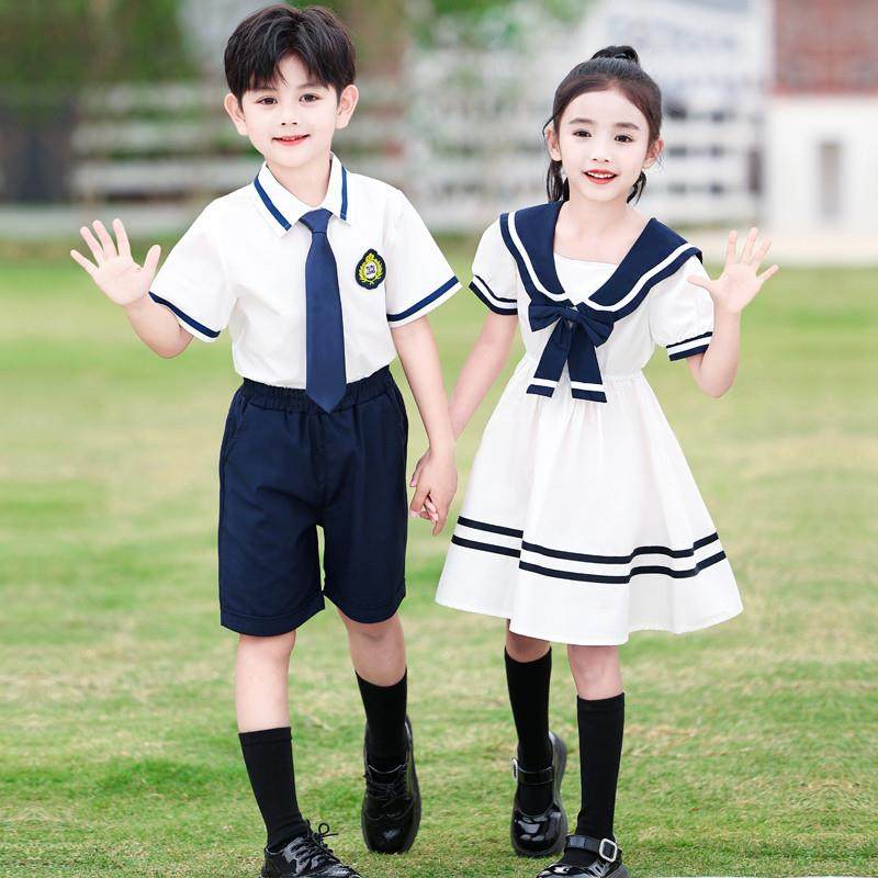 六一儿童节表演合唱演出服小学生夏季毕业照班服英伦风幼儿园园服