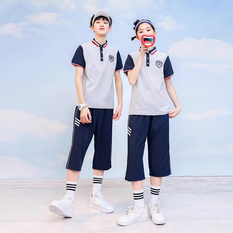 初中生班服夏装纯棉短袖长裤运动服中小学生校服夏季速干中裤套装