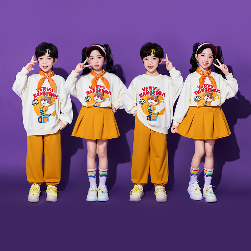 元旦儿童啦啦队演出服幼儿园嘻哈潮服小学生秋季运动会开幕式服装