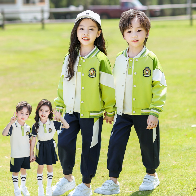 幼儿园园服春秋款一年级儿童校服冲锋衣三件套夏季小学生班服套装