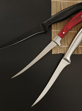 外贸尾单刀清货处理鱼片刀日式切三文鱼酸菜鱼刀家用剖鱼刀剔骨刀