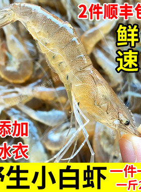 海捕小白虾鲜活小虾海虾无冰衣
