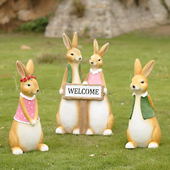 户外花园别墅庭院大号卡通动物兔子创意花盆园林景观雕塑装 饰摆件