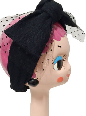 17夏清新黑蕾丝打结发带韩国百搭头带可爱蝴蝶结头饰P08B