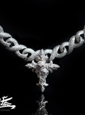 New Life Power欧美嘻哈骷髅十字架美式hiphop说唱个性吊坠男女