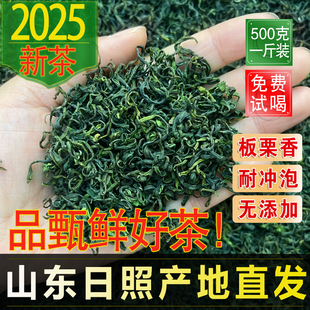 山东日照绿茶2025新茶特级高山春茶散装500g手工茶叶浓香型礼盒装