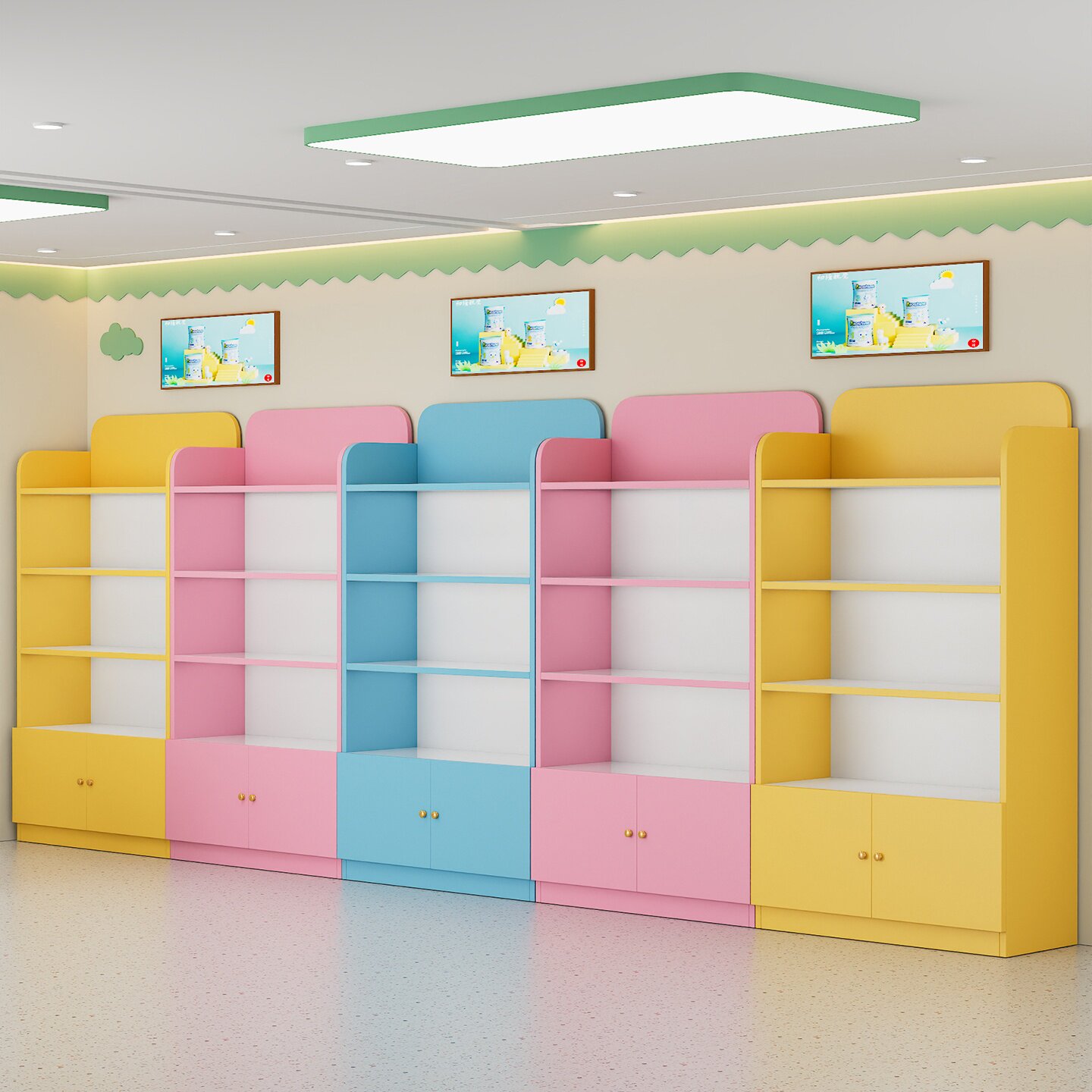 展示架玩具店展示柜木质图片