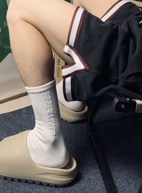 ess立体字母美式复古运动长筒袜子fog男女情侣中筒跑步袜ins潮袜