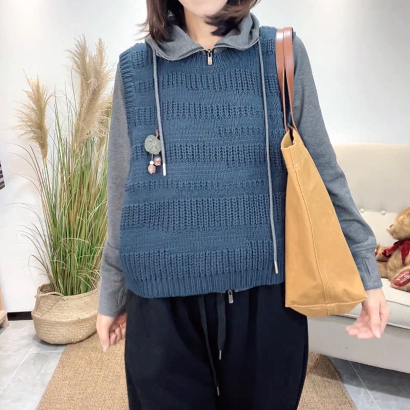 冬季套头无袖马夹女2024秋冬马甲