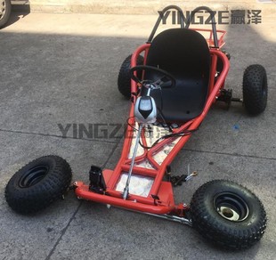 自制四轮电动卡丁车配件全套车架车身差速轴传动后桥转向电机轮胎