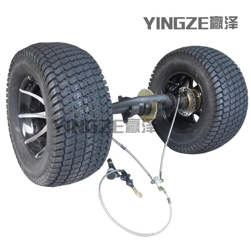 后桥摩托链条传动差速双碟寸轮