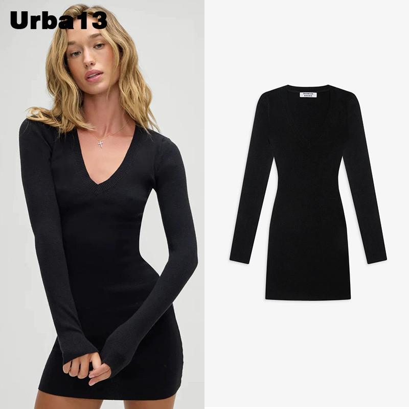 Urba13买手店现货正品Frankies bikinis洋装纯色针织打底裙短裙