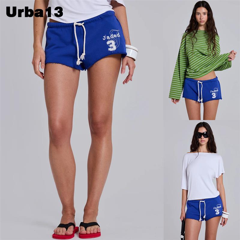 Urba13买手店正品现货Jaded London短裤字母印花布贴休闲包臀裤