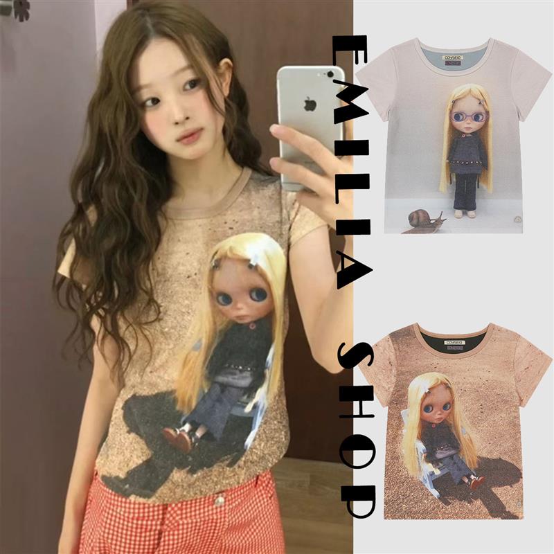 买手店韩国正品现货Coyseio X Blythe卡通娃娃印花短袖上衣T恤女