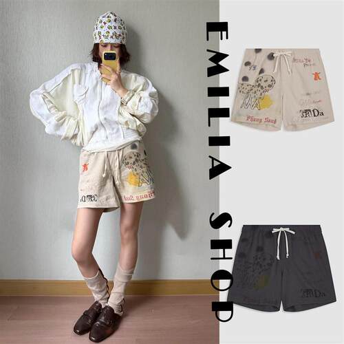 买手店正品现货OPEN YY夏季运动裤卫裤斑点狗休闲短裤印花裤子女