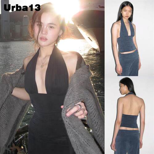 Urba13买手店现货正品Paloma Wool背心挂颈深v露背弹力吊带上衣
