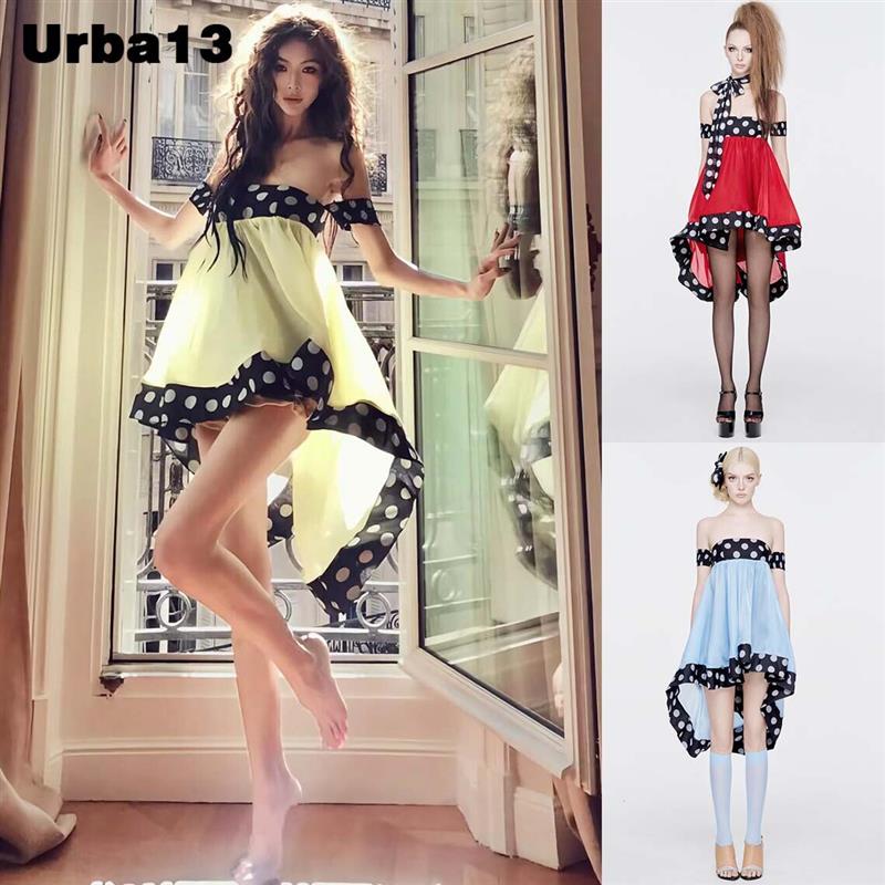 Urba13买手店在途正品Doublebizz腻腻同款清新波点抹胸裙洋装